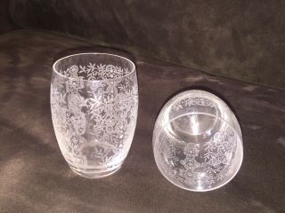 Pair Vintage Baccarat France Crystal Glasses Great Design Pattern 3