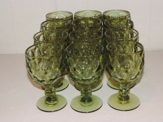 Set Of Twelve (12) Vintage Imperial Provincial Green Water Goblet,  5 5/8 " Tall