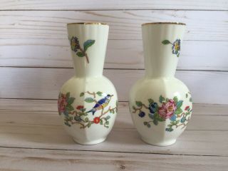 Two Fine English Bone China Aynsley Pembroke 5 1/4 " Bud Vase
