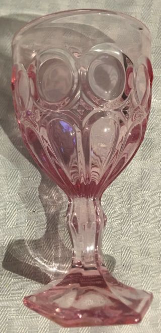 Vintage Fostoria Pink Glass Goblets 4 Oz.  Moonstone Pattern Set Of 5