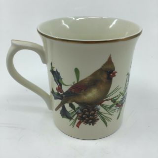 Lenox Winter Greetings Red Cardinals Coffee/tea Cup Catherine Mcclung Porcelain