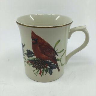 Lenox Winter Greetings Red Cardinals Coffee/Tea Cup Catherine McClung Porcelain 2