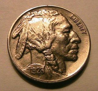 1928 - S Buffalo Nickel Choice Xf,  /au Lustrous Toned Indian Head 5c Coin