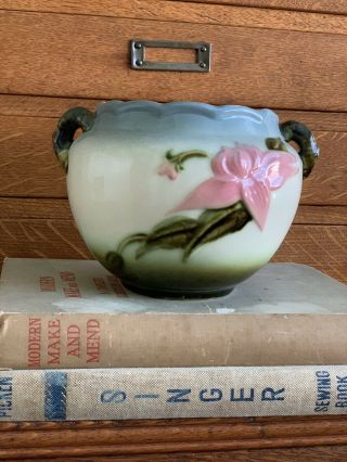 Vintage Hull Art W 7 - 5 1/2” Magnolia Pink Blue Green Vase Pot Planter