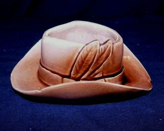 Vintage Mccoy Pottery Cowboy Hat Planter,  Brown,  1950s,  Vg Cond