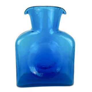 Blenko Art Glass Double Spout Electric Teal Blue Water Carafe Pitcher Jug