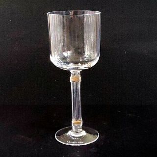1 (one) Christian Dior Gaudron Crystal Wine Glass W 24k Gold Trim Signed - Discont