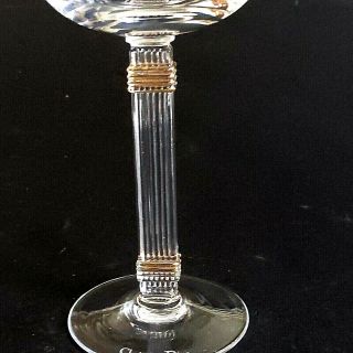 1 (One) CHRISTIAN DIOR GAUDRON Crystal Wine Glass w 24k Gold Trim Signed - DISCONT 3