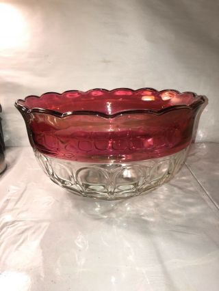 Indiana Glass Lexington Ruby Red Flash Punch Bowl