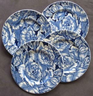 Four Myott Son And Company Blue Bermuda 6.  25 " Plates