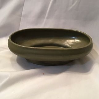 Mccoy Floraline Pottery Oval Footed Planter 476 - 8 Matte Green Usa