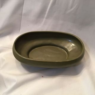 McCoy Floraline Pottery Oval Footed Planter 476 - 8 Matte Green USA 2