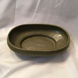 McCoy Floraline Pottery Oval Footed Planter 476 - 8 Matte Green USA 3