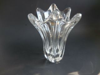 DAUM FRANCE ART GLASS VASE ABSTRACT ORGANIC DESIGN 6 3/4 INCHES 3
