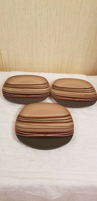 Set of 3 Better Home And Gardens Bazaars Brown Salad plates 8 3/4 