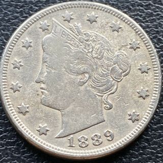 1889 Liberty Head Nickel 5c Higher Grade Xf 24093