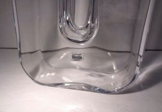 Kosta Boda Bertil Vallien Frezia U Shaped Clear Bud Vase EUC w/ Sticker 2