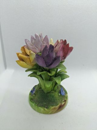 Crown Staffordshire England Fine Bone China 4 " Flower Bouquet In Vase
