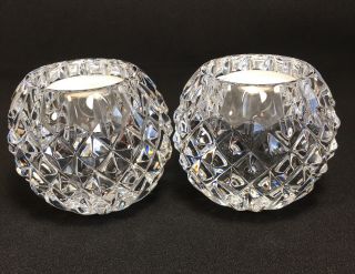 Waterford Crystal Votive Tea Light Candle Holders Set Of 2