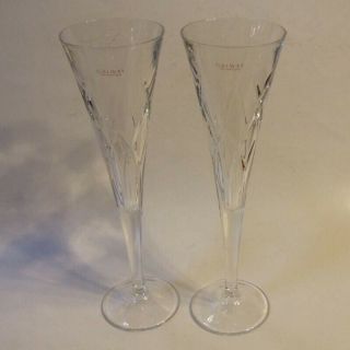Galway Ireland 2 Mystique Romance Crystal Champagne Flutes 10.  25 Inch