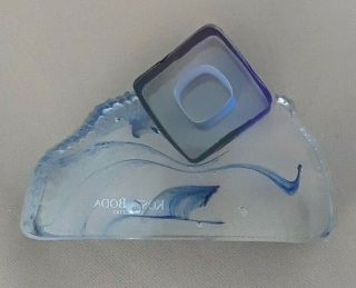 Kosta Boda In the Stone Art Glass Sculpture Paperweight by Bertil Vallien Signed 2