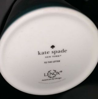 LENOX Kate Spade NY WICKFORD To The Letter J Monogram Coffee Tea Mug Cup 2