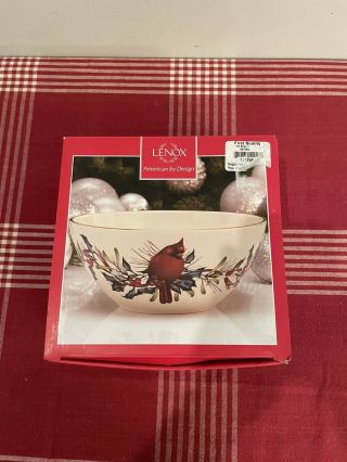 Lenox American By Design Winter Greetings 7 " Cardinal Bowl By Catherine Mcclung