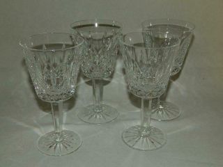 4 Waterford Crystal Lismore Claret Wine Goblet Glasses 6 " Set