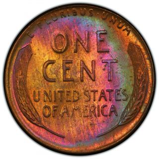 1957 D Lincoln Wheat Penny PCGS MS65RB DMS Toned Registry Coin TrueView 3