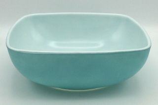 Vintage (1960s) Turquoise Pyrex Large 9” Square Hostess Dish Bowl 2.  5 Qt 025\10