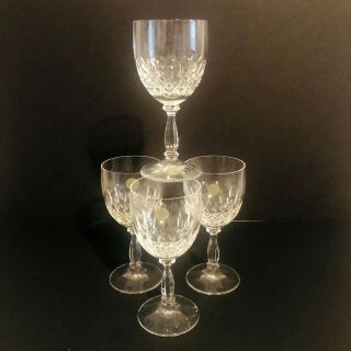 Set 4 German Echt Bleikristall Crystal Wine Glasses Cut Lead Stemmed 6 3/8 "