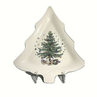 Nikko Christmastime Large Christmas Tree Shaped Plate Cookie Dish 11 3/4 " 100