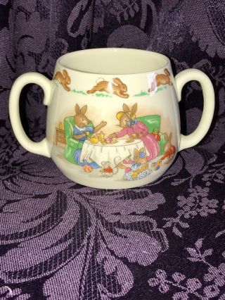 Vintage Royal Doulton Bunnykins Childs 2 Handled Cup 3 " Easter