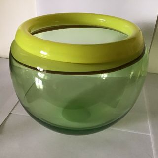 Rare Early Work Art Glass Large Statement Bowl By Michael Mikula,  Signed,  86