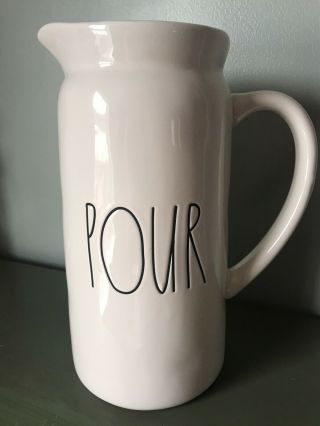 Rae Dunn Pour Pitcher Large Letter Porcelain 9 " Tall