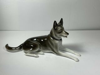 Vintage Pfeffer Gotha Porcelain German Shepherd Dog Figurine Large Germany