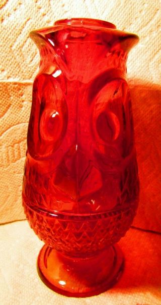 Vintage Viking Ruby Red Owl Fairy Lamp Rare Mcm Mid Century Modern