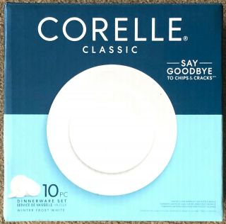 Corelle Classic Winter Frost White 10 Piece Dinnerware Set -