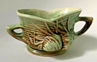 Vintage Mccoy Art Pottery Two Handled Pine Cone Sugar Bowl C: 1940 