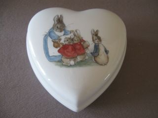 Wedgwood Peter Rabbit Heart Shaped Jewelry/trinket Box With Lid Condi
