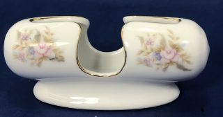 Vintage Lefton China Porcelain Hand Painted Rose Toothpick Holder 6436