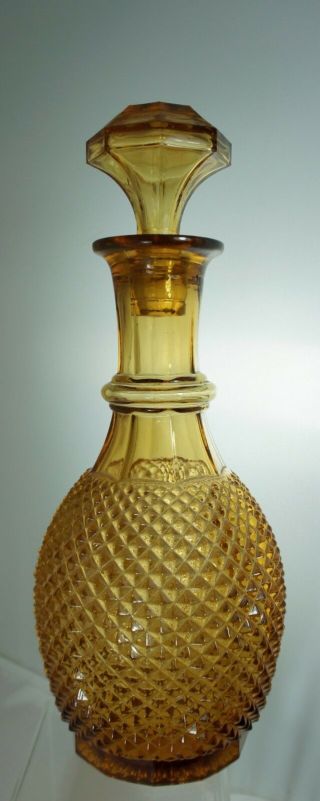 Vintage Amber Glass Wine/ Vodka/ Whiskey Spirit Decanter & Stopper