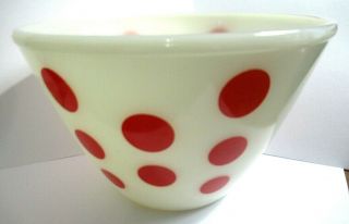 Vintage Fire King Oven Ware Red Dot Mixing Bowl 7 1/2 " Medium Bowl