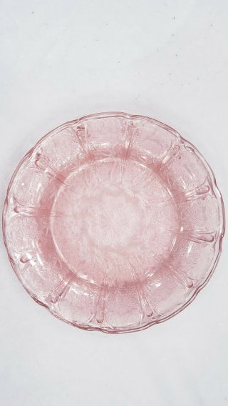 Set 4 - 1930s Jeannette Glass Cherry Blossom Pink Depression Glass 9 " Dinner Plate