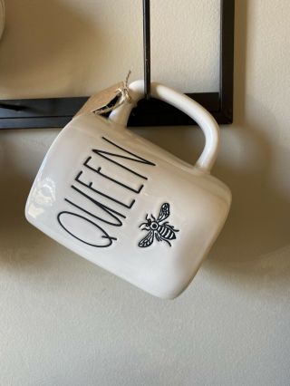 Rae Dunn “queen Bee” Mug Ivory Inside And Out Ll Font