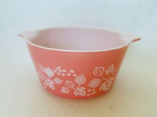 Vintage Pyrex Pink Gooseberry 473 Casserole Bowl 1 Qt