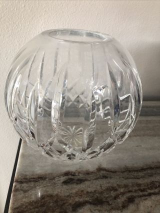 Waterford Irish Crystal Round Rose Bowl Vase - Vintage Symbol Lismore