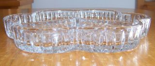Waterford Crystal Lismore 3 Section Divided Condiment Tray Nut Dish Clover Shape 3