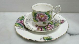 Royal Albert Plate Cup Saucer Flower Of The Month No.  7 Water Lily Bone China