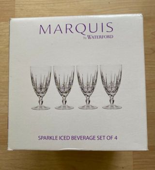 Waterford Crystal Marquis Sparkle Iced Beverage Water Glass Set Of 4